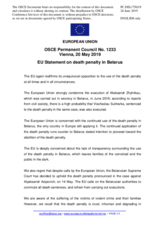 Statement by the Romanian EU Presidency on the death penalty in Belarus