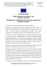 Statement by the Finnish EU Presidency in response to the statement by the Delegation of the Russian Federation on the violation of human rights of asylum seekers and migrants in the European Union Member States