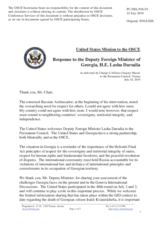 Statement by the Delegation of the United States of America in response to the address by the Deputy Minister for Foreign Affairs of Georgia, H.E. Mr. Lasha Darsalia