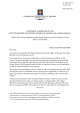 Statement by the Delegation of Norway in response to the address by the Deputy Minister for Foreign Affairs of Georgia, H.E. Mr. Lasha Darsalia