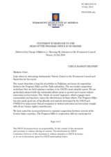 Statement by the Delegation of Norway in response to the report of the Head of the OSCE Programme Office in Dushanbe, Ambassador Valeriu Chiveri