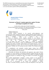 Statement by the Delegation of Ukraine on Russia’s ongoing aggression against Ukraine and illegal occupation of Crimea