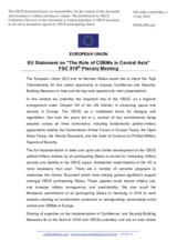 Statement by the Finnish EU Presidency on the security dialogue on the role of CSBMS in Central Asia