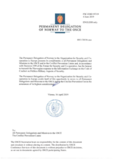 Response by the Delegation of Norway to the Questionnaire on the Code of Conduct on Politico-Military Aspects of Security