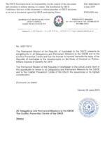 Response by the Delegation of Azerbaijan to the Questionnaire on the Code of Conduct on Politico-Military Aspects of Security