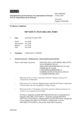 Giornale della 920a Seduta plenaria del Foro di cooperazione per la sicurezza