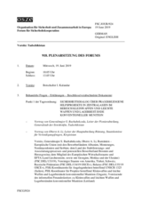 Journal der 918. Plenarsitzung des Forums