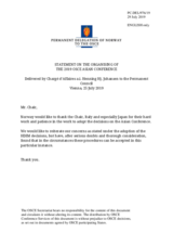 Statement by the Delegation of Norway on the Permanent Council Decision No. 1343