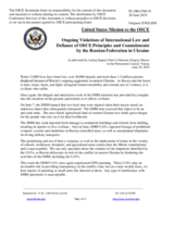 Statement by the Delegation of the United States of America on Russia’s ongoing aggression against Ukraine and illegal occupation of Crimea