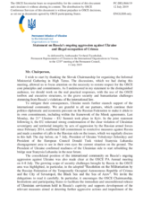 Statement by the Delegation of Ukraine on Russia’s ongoing aggression against Ukraine and illegal occupation of Crimea