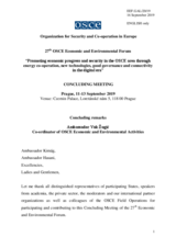 Concluding Remarks by Amb. Zugic, Co-ordinator of OSCE Economic and Environmental Activities
