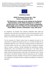 Statement by the Finnish EU Presidency in response to the update by Ambassador Martin Sajdik and to the report by Ambassador Yaşar Halit Çevik