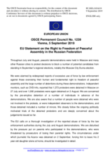 Statement by the Finnish EU Presidency on Russian violations of the right to peaceful assembly and its election-related commitments