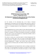 Statement by the Finnish EU Presidency on the International Day of the Victims of Enforced Disappearances, observed on 30 August 2019