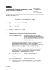 Giornale della 923a Seduta plenaria del Foro di cooperazione per la sicurezza