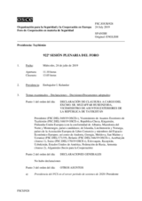Diario de la 922ª Sesión plenaria del Foro de Cooperación en materia de Seguridad  