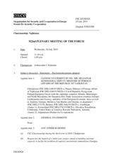 Journal of the 922nd Plenary Meeting of the Forum for Security Co-operation