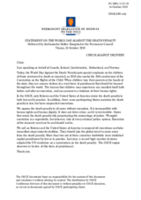 Statement by the Delegation of Norway, also on behalf of Canada, Iceland, Liechtenstein and Switzerland, on the European and World Day Against the Death Penalty, observed on 10 October