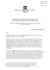 Statement by the Delegation of Norway in response to the report by the Director of the Office for Democratic Institutions and Human Rights (ODIHR), Ms. Ingibjörg Sólrún Gísladóttir
