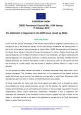 Statement by the Finnish EU Presidency on the 2nd anniversary of the murder of journalist and blogger Ms. D. Caruana Galizia