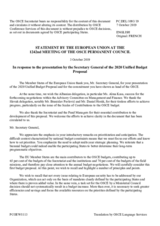 Statement by the Finnish EU Presidency in response to the presentation by the OSCE Secretary General, Ambassador Thomas Greminger, of the 2020 Unified Budget Proposal