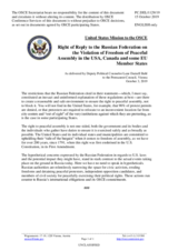 Statement by the Delegation of the United States of America in response to the statement by the Delegation of the Russian Federation on violation of freedom of peaceful assembly in the United States of America, Canada and some Member States of the EU