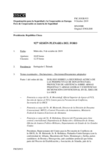 Diario de la 927ª Sesión plenaria del Foro de Cooperación en materia de Seguridad  