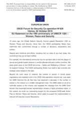 Statement by the Finnish EU Presidency on the 19th anniversary of the adoption of United Nations Security Council resolution 1325 on women, peace and security