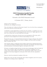 Address by the President of the OSCE Parliamentary Assembly, H.E. Mr. George Tsereteli