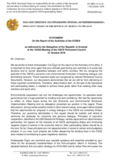 Statement by the Delegation of Armenia in response to the report by the Co-ordinator of OSCE Economic and Environmental Activities, Ambassador Vuk Žugić