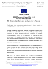 Statement by the Finnish EU Presidency on recent developments in Kosovo
