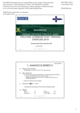 Statement by the Delegation of Finland on the military exercise “Kaakko 19”, to be conducted in Finland from 27 November to 4 December 2019