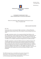 Statement by the Delegation of Norway in response to the report by the High Commissioner on National Minorities, Ambassador Lamberto Zannier