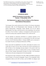 Statement by the Finnish EU Presidency in response to the address by the Co-chairs of the Geneva International Discussions