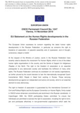Statement by the Finnish EU Presidency on the ongoing human rights violations in the Russian Federation