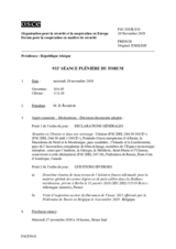 Journal de la 932ème séance plénière du Forum