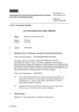 Journal der 932. Plenarsitzung des Forums