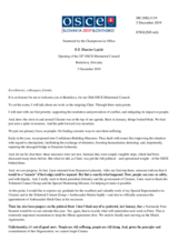 Opening Statement by H.E. Miroslav Lajčák, OSCE Chairperson-in-Office