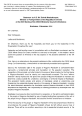 Statement by H.E. Zohrab Mnatsakanyan, Minister of Foreign Affairs