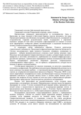 Statement by H.E. Sergey Lavrov, Minister of Foreign Affairs