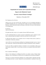 Secretary General Thomas Greminger Report to the 26th Ministerial Council