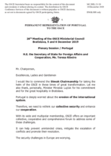Statement by H.E. Ms. Teresa Ribeiro, Secretary of State for Foreign Affairs and Cooperation