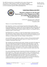 Statement by the Delegation of the United States of America in response to the three Personal Representatives of the Chairperson-in-Office on tolerance and non-discrimination