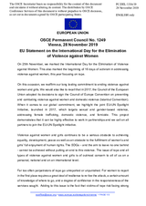 Statement by the Finnish EU Presidency on the International Day for the Elimination of Violence against Women, observed on 25 November 2019