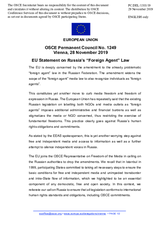 Statement by the Finnish EU Presidency on the Law on “foreign agents” in the Russian Federation