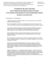 Statement by H.E. Matti Anttonen, Deputy Minister for Foreign Affairs