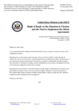 Statement by the Delegation of the United States of America in response to the statement by the Delegation of the Russian Federation on the situation in Ukraine and the need to implement the Minsk agreements