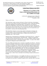 Statement by the Delegation of the United States of America in response to the address by the Co-chairs of the Geneva International Discussions