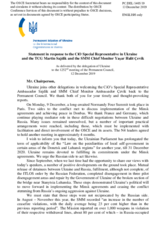 Statement by the Delegation of Ukraine in response to the update by Ambassador Martin Sajdik and to the report by Ambassador Yaşar Halit Çevik