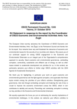Statement by the Finnish EU Presidency in response to the report by the Co-ordinator of OSCE Economic and Environmental Activities, Ambassador Vuk Žugić